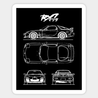 Mazda RX-7 Blueprint. Magnet